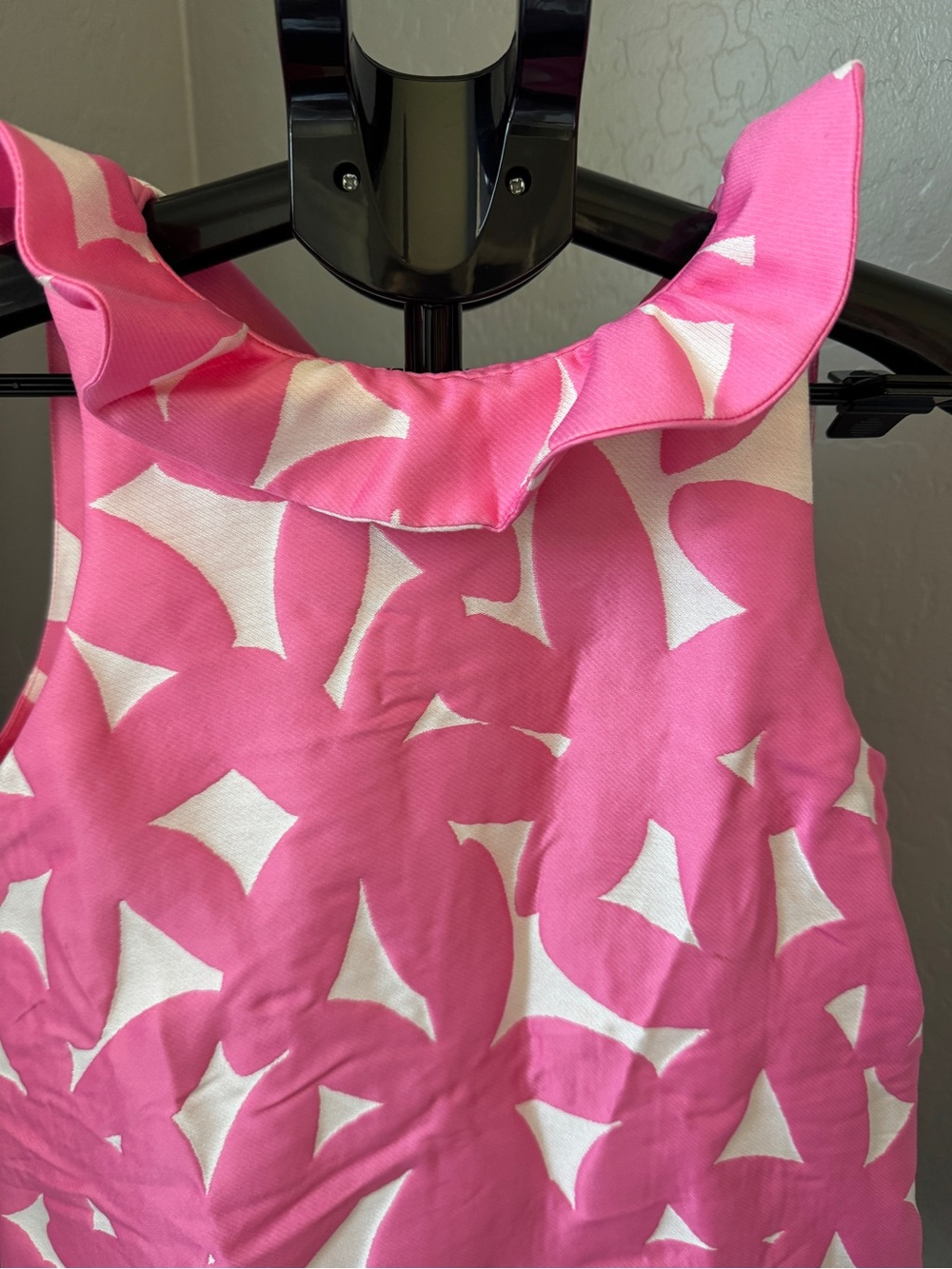 TUCKERNUCK Pink Italian Floral Jacquard Mason Blouse Tie Back Mock Neck - XSmall - Picture 7 of 14